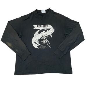 VTG 80s 90s Michelob Night Flyers Pro Am Bicycle Racing Long Sleeve Men's Large
